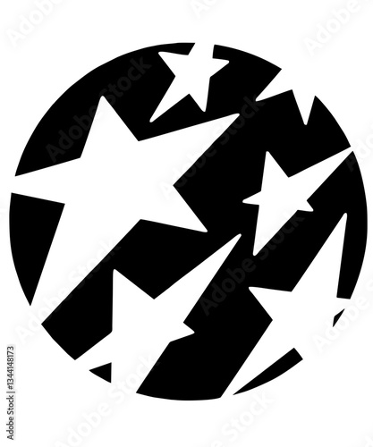 Decorative star shape for UI elements, graphics and visual accents