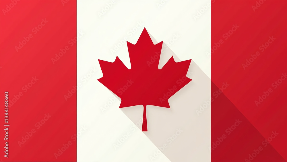 Fototapeta premium canadian civic day celebrated flag maple leaf vector card