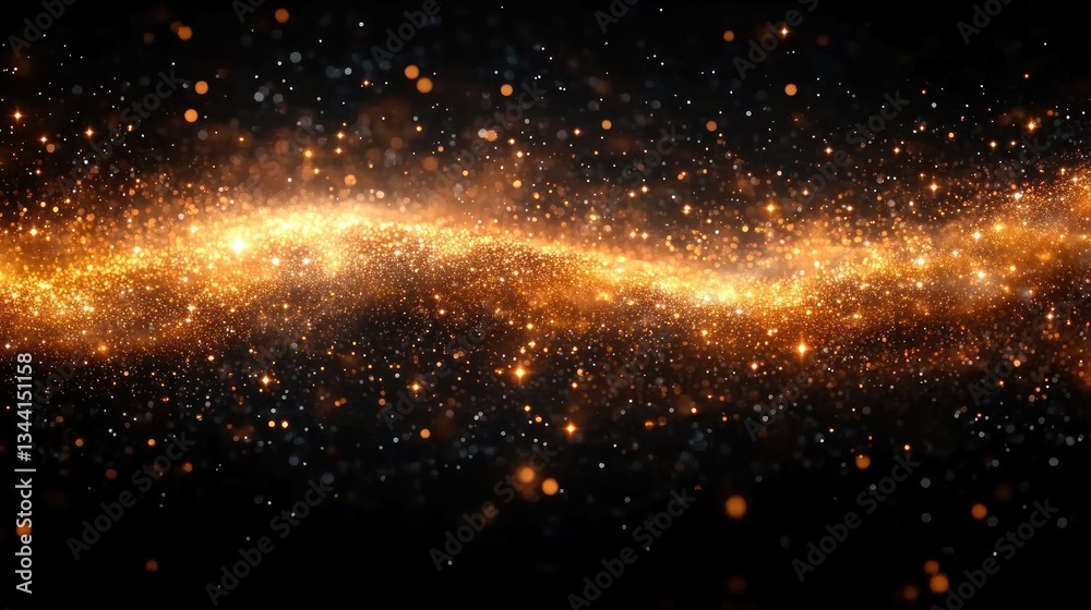 Luxurious Golden Glitter Abstract Background with Stars and Confetti for Celebration and Holiday Luxurious Golden Glitter Abstract Background with Stars and Confetti for Celebration and Holiday