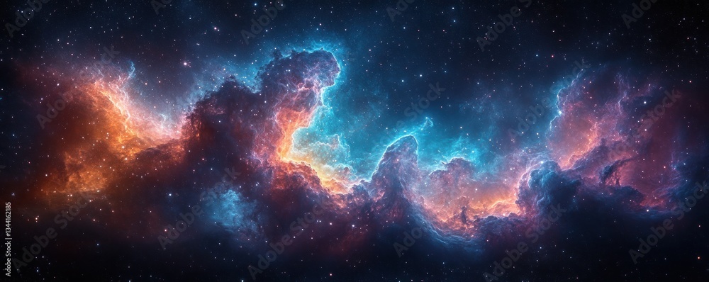 Cosmic Nebula with Stars and Glowing Hues in Outer Space Cosmic Nebula with Stars and Glowing Hues in Outer Space