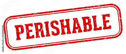 perishable stamp. perishable rectangular stamp on white background