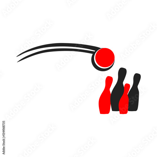 bowling pins and bowling balls.Bowling balls and design elements