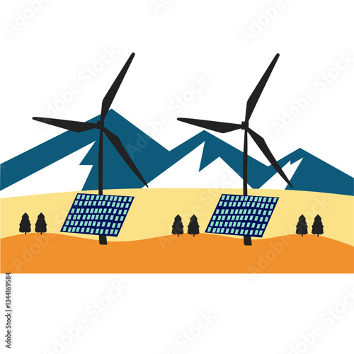 green power energy illustration.