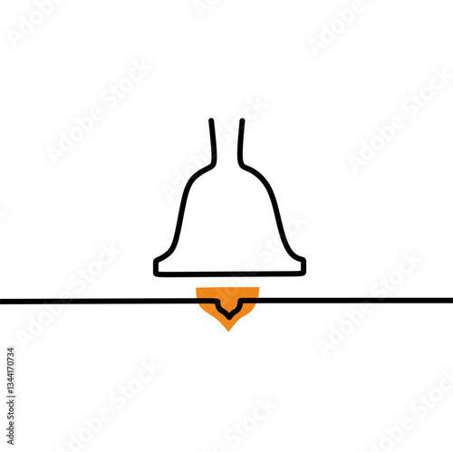 unsilhouette of bell. bell icon and logoique bell. silhouette line ...