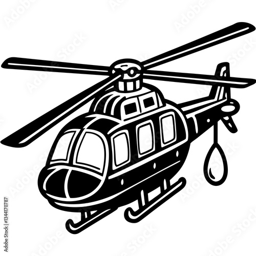 Cartoon Helicopter Vector Design: Fun & Playful Chopper Illustration