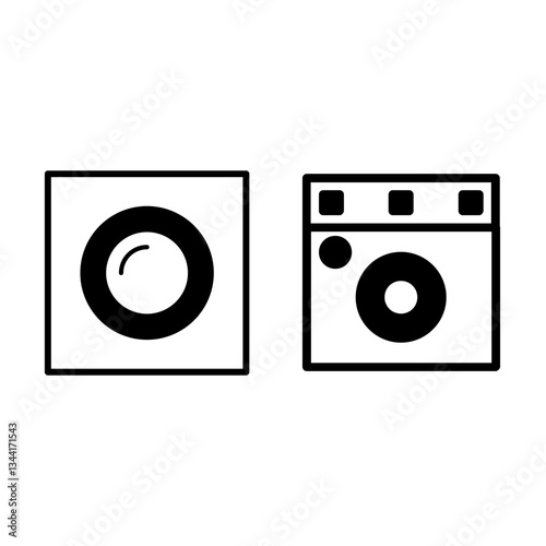 Washing machine icon. Housework symbol