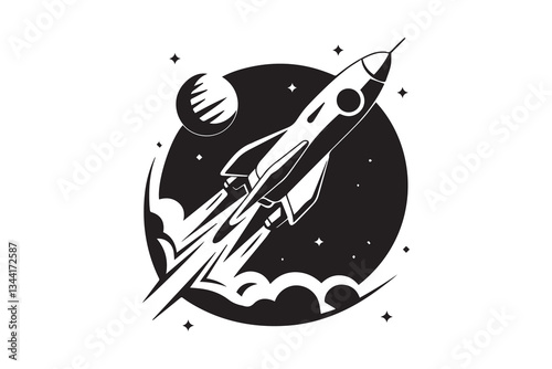 Rocket Launch into Space vector