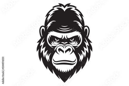 Gorilla Head  Silhouette Vector