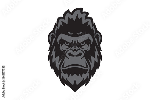 Gorilla Head  Silhouette Vector