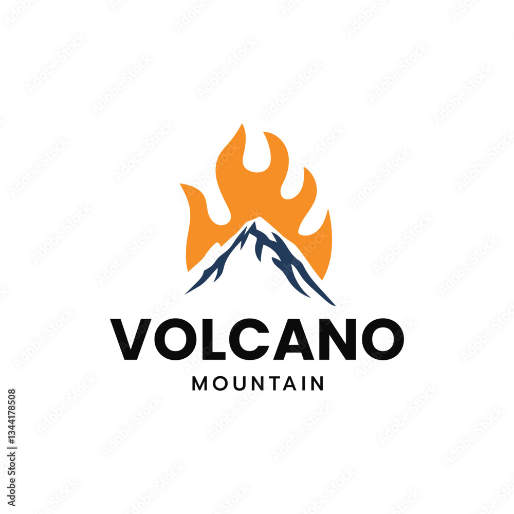 Volcano mountain logo, Volcano eruption logo design. Volcano mountain logo, Volcano eruption logo design.