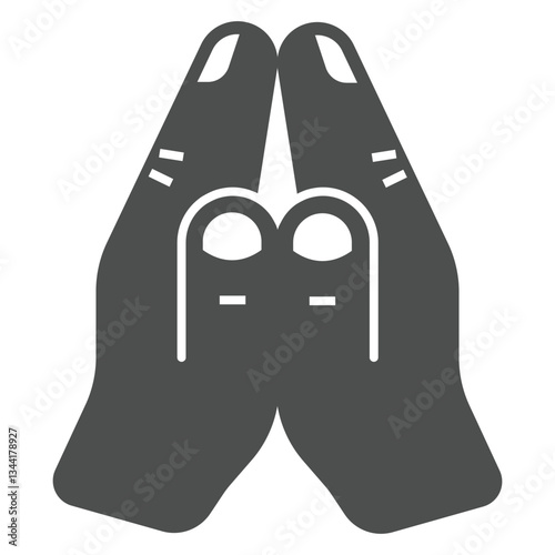 Prayer hands solid icon, religion concept. Vector graphics. Hands together for praying sign on white background, glyph style icon for mobile or web design.