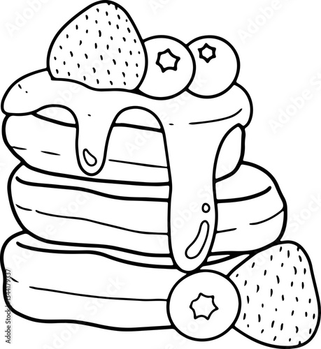 pancake doodle hand drawn