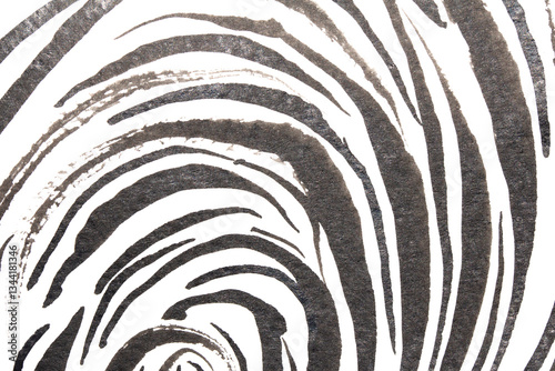 Thick Ink Pen Black Swirly Wavy Lines on White Background Zebra Skin Shapes