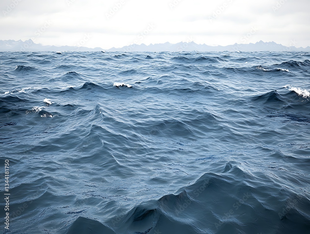 Fototapeta premium The vast expanse of the ocean with rippling blue water