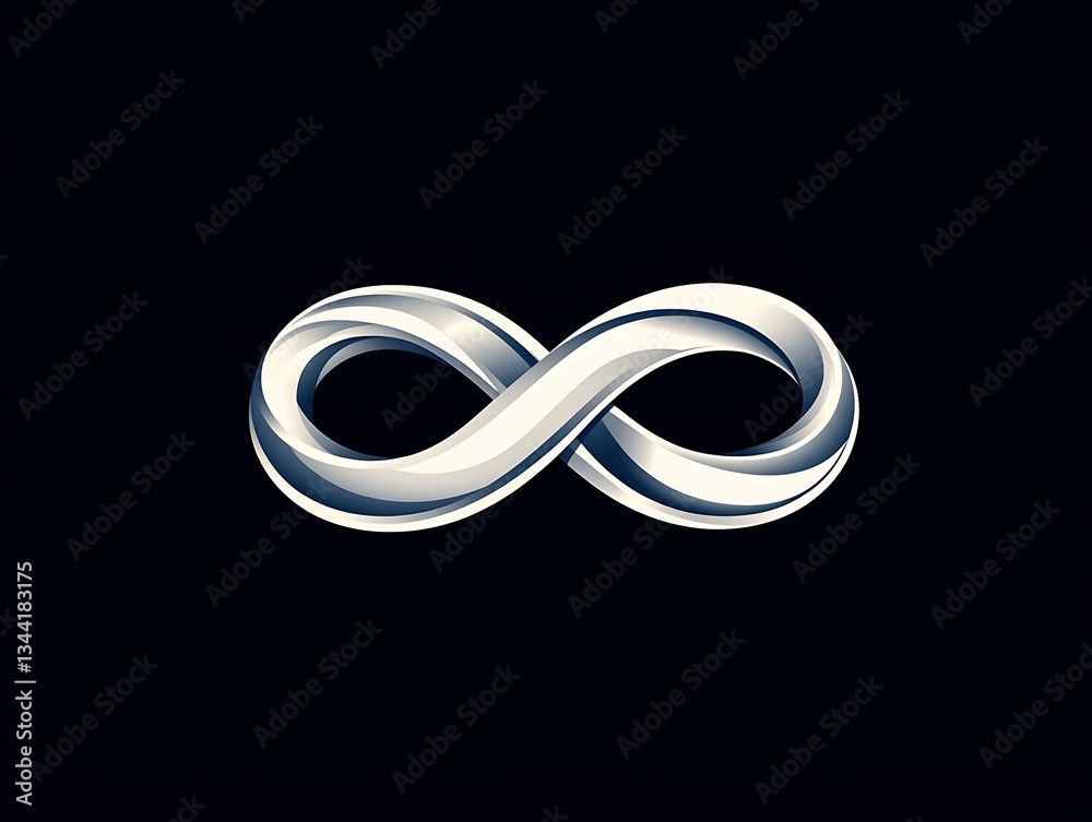 Infinite Loop for Silver, Dark Background. Infinite Loop for Silver, Dark Background.