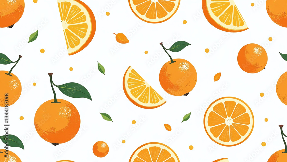 simple orange illustrations minimal design seamless citrus pattern white background vector summer style simple orange illustrations minimal design seamless citrus pattern white background vector summer style