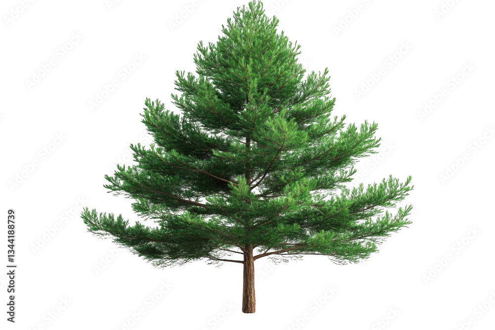 Fototapeta premium Pine Tree Stand Alone and Green Forest Beauty, Evergreen Concept Theme.