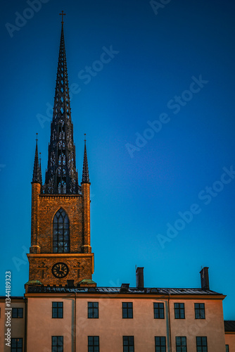 Obraz na płótnie ストックホルム市庁舎の夕景 w salonie