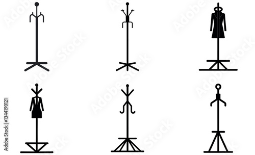 Various Stylish Coat Racks and Mannequin Forms