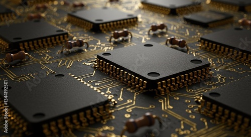 Advanced Microchip Circuit Board: High-Tech Semiconductor Technology for Electronics Innovation and Development