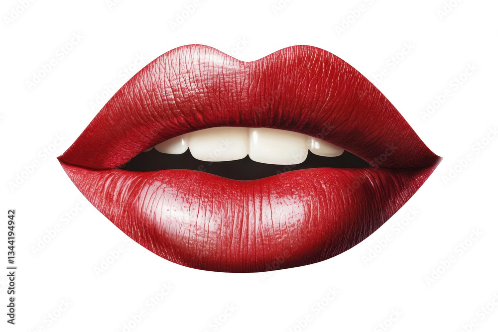 Sensual Red Lips with Smooth Texture and Elegant Beauty Theme Sensual Red Lips with Smooth Texture and Elegant Beauty Theme