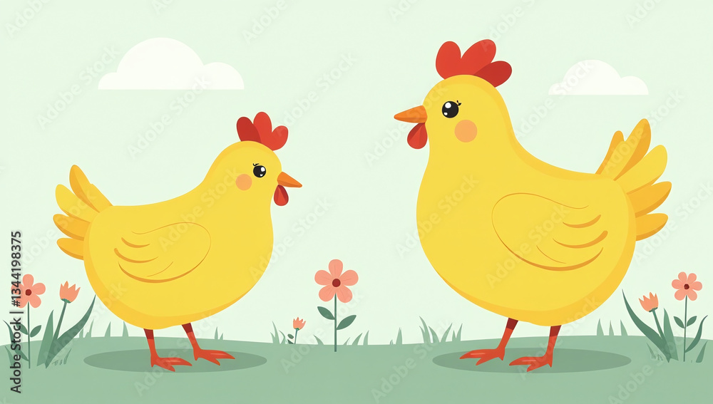 yellow vector chickens make great easter graphics various promotional materials including cards printed