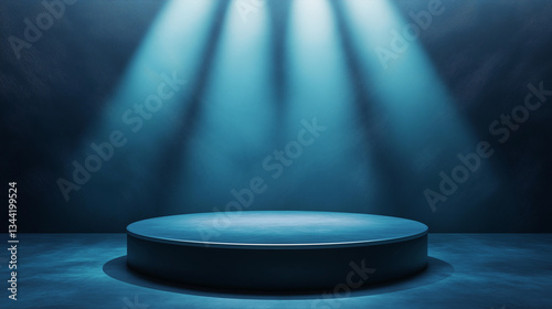 Dramatic Light on Empty Product Showcase Podium, Ideal for Mockups and Presentations. Perfect for   