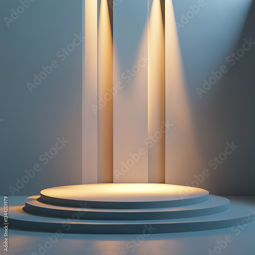 Dramatic Spotlight on Empty Product Podium, Showcase Your Brand with Style and Elegance. Perfect for