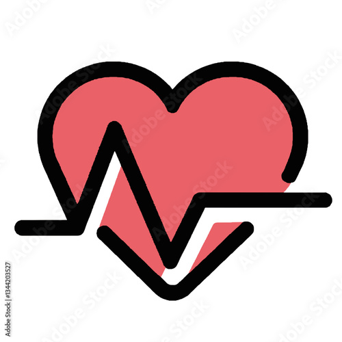 Icon health heart and electrocardiogram