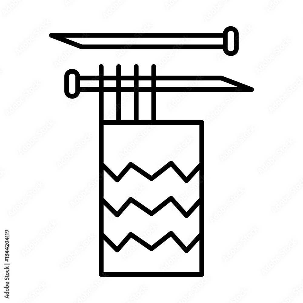 Fototapeta premium knitting line icon