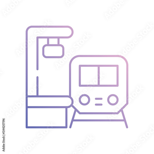 Train Station vector icon stock illustration