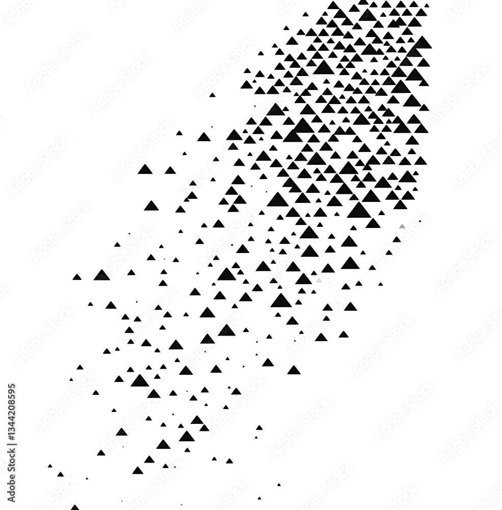 Geometric black and white triangle pattern  on a cream background