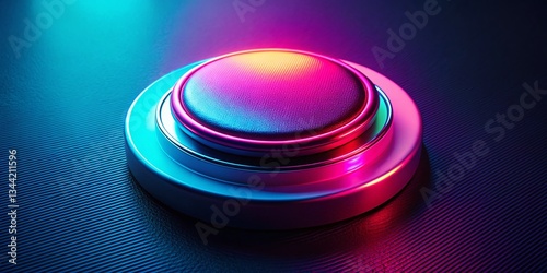 Minimalist Neon Reset Button Photography: Vibrant Color Reboot Concept