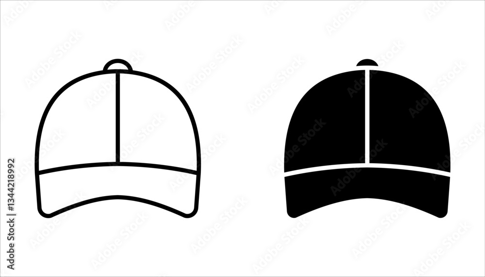 Cap icon set. Vector illustration on a white background.