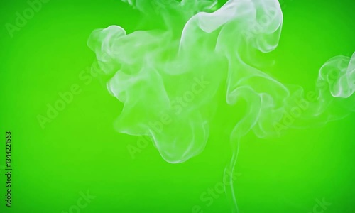 White Smoke Swirl on Green Screen – Misty Vapor Effect in HD