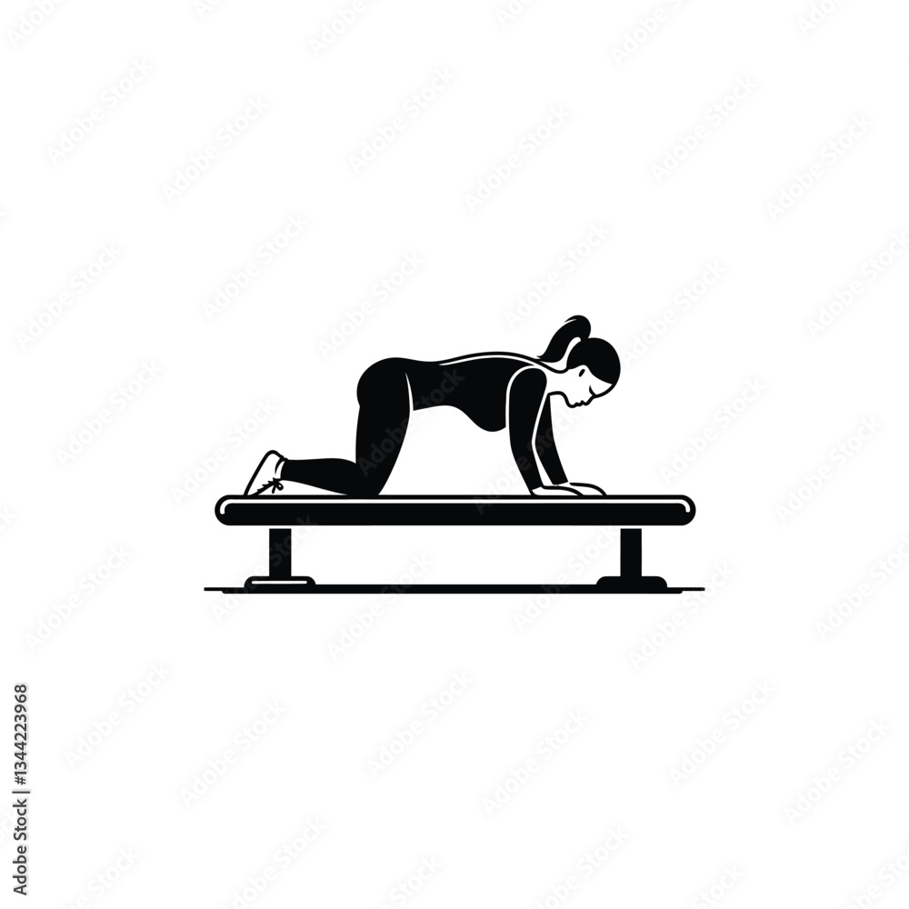 Vector Illustration of a Person Performing an Exercise on a Flat Bench Vector Illustration of a Person Performing an Exercise on a Flat Bench