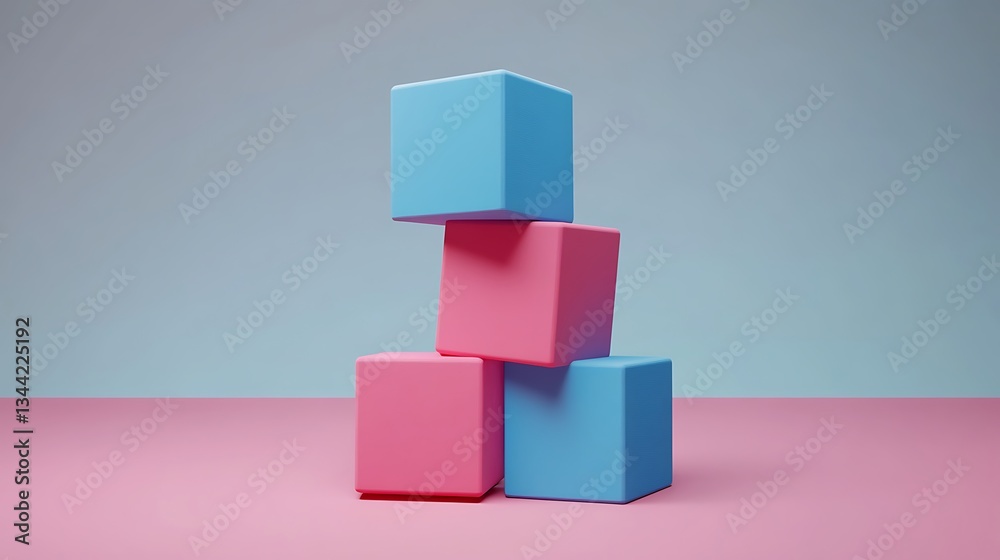 Stacked cubes on surface for decoration Stacked cubes on surface for decoration