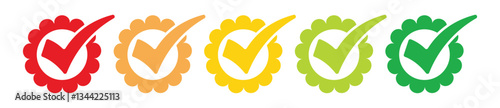 A Set of Five Checkmarks in Different Colors