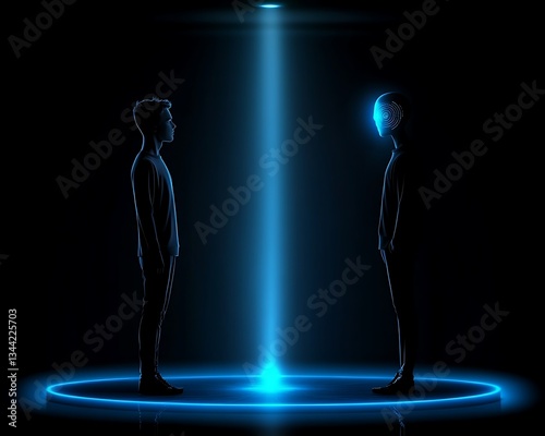 Humanoid & Human for Digital Dialogue, Blue Light.