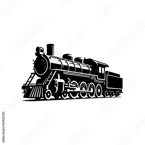 A silhouette of a  train. Vector illustration
