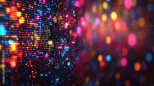 Wallpaper Mural Vibrant LED display wall with bokeh lights Torontodigital.ca