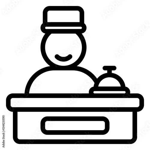 cashier line icon vector	

