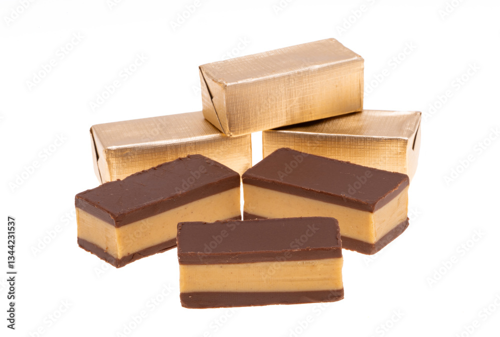 chocolate candies isolated