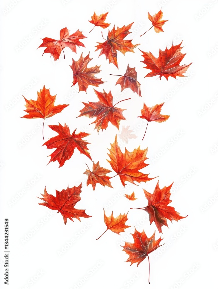 maple leaves foliage isolated against white maple leaves foliage isolated against white