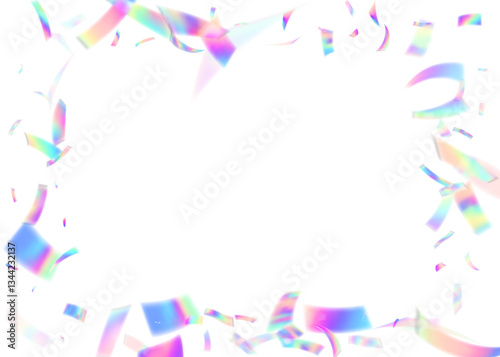 Color Burst. Anniversary Ribbon. Blue Retro Background. Isolated Poster. Art Christmas Illustration. Unicorn Paper. 3d Confetti. Light Sparkle. Purple Color Burst