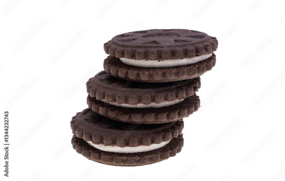 chocolate double cookie isolated
