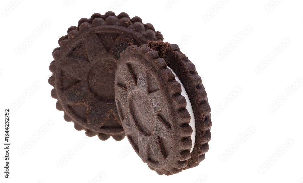 chocolate double cookie isolated