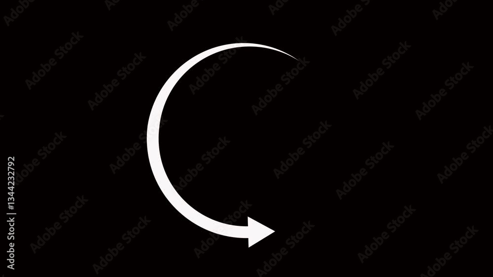 Abstract glowing circle arrow icon animation on black background. 4k circle arrow icon animation video. Abstract glowing circle arrow icon animation on black background. 4k circle arrow icon animation video.