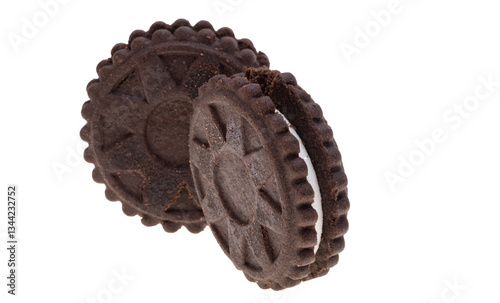 Obraz na płótnie chocolate double cookie isolated w salonie