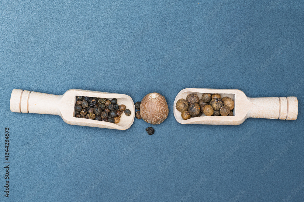 spice mix in wooden spoons
